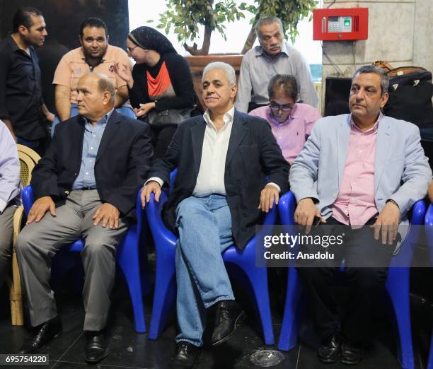 Khaled El-Balshy , the head of the Freedom Committee of the Journalists' Syndicate and Hamdeen Sabahi, former presidential candidate and journalist...