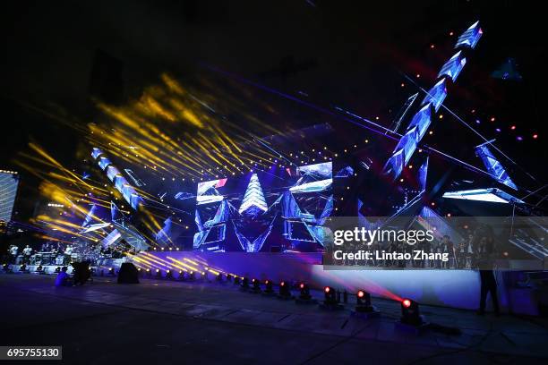 General view of the scene as the Live Symphonic Orchestra plays during the "Transformers: The Last Knight" China World Premiere and Ten Year...