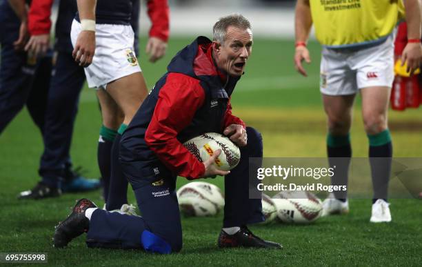 Rob Howley the Lions backs coach, looks on during the 2017 British & Irish Lions tour match between the Highlanders and the British & Irish Lions at...