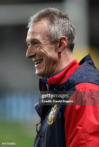 Rob Howley the Lions backs coach, looks on during the 2017 British & Irish Lions tour match between the Highlanders and the British & Irish Lions at...