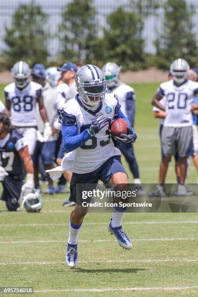 Dallas Cowboys Wide Receiver Terrance Williams runs drills during the Dallas Cowboys Minicamp on June 13 at The Star in Frisco, Texas.