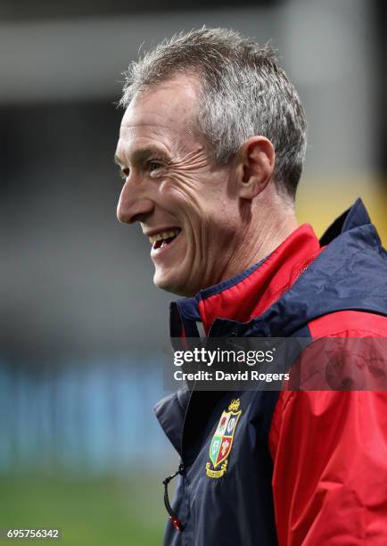 Rob Howley the Lions backs coach, looks on during the 2017 British & Irish Lions tour match between the Highlanders and the British & Irish Lions at...