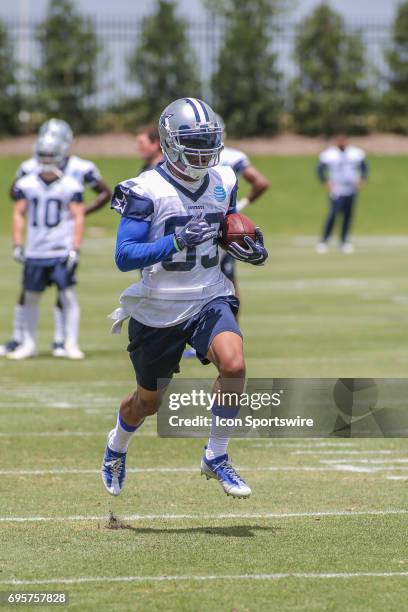 Dallas Cowboys Wide Receiver Terrance Williams runs drills during the Dallas Cowboys Minicamp on June 13 at The Star in Frisco, Texas.