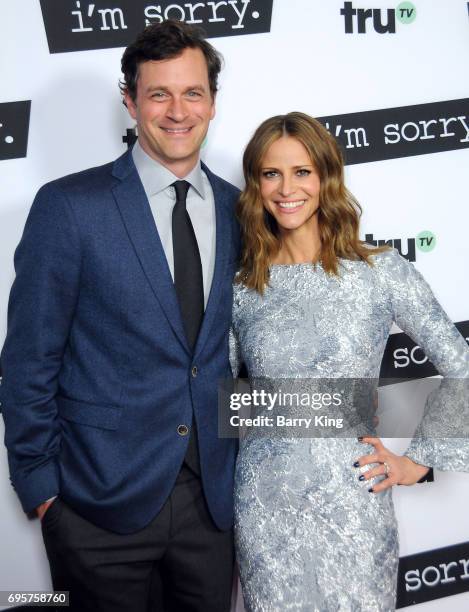 Actor Tom Everett Scott and actress Andrea Savage attend the premiere of truTV's 'I'm Sorry' at SilverScreen Theater at the Pacific Design Center on...