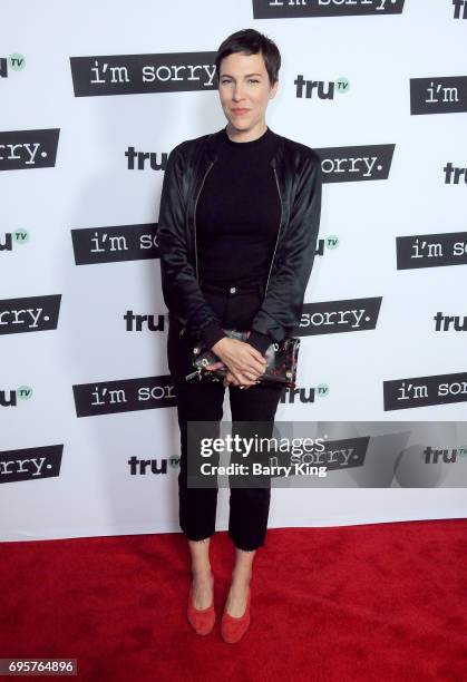 Actress Rebecca Henderson attends the premiere of truTV's 'Im Sorry' at SilverScreen Theater at the Pacific Design Center on June 13, 2017 in West...