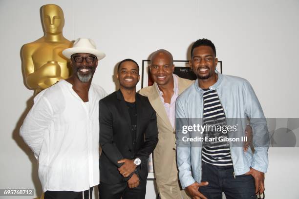 Actors Isaiah Washington, Larenz Tate, Leonard Roberts and Bill Bellamy attend The Academy Of Motion Picture Arts And Sciences 20th Anniversary...