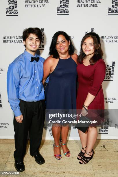 Neftali Rivera, Patricia Gorritz and Rebecca Rivera attend the The New York Academy of Medicine 2017 gala on June 13, 2017 in New York City.