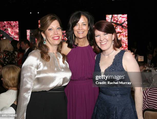 Executive Director of WIF, LA Kirsten Schaffer, wearing Max Mara, WIF Founding partner Jane Fleming and actress Kate Flannery attend Women In Film...