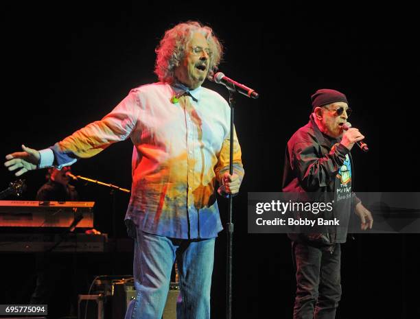 Musicians Mark Volman and Howard Kaylan of The Turtles perform on The Happy Together Tour at Mayo Performing Arts Center on June 13, 2017 in...