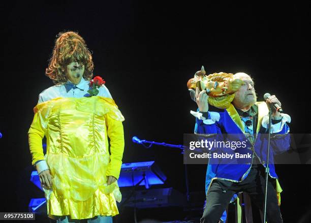 Musicians Mark Volman and Howard Kaylan of The Turtles perform on The Happy Together Tour at Mayo Performing Arts Center on June 13, 2017 in...