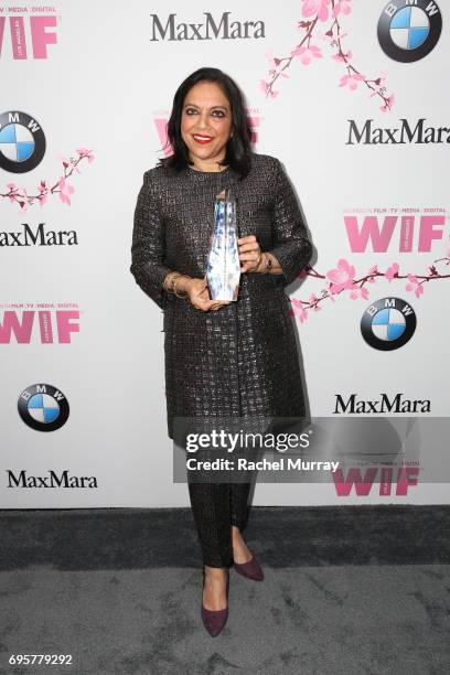 Director and The BMW Dorothy Arzner Directors Award Honoree Mira Nair, wearing 'S Max Mara, attends the Women In Film 2017 Crystal + Lucy Awards...