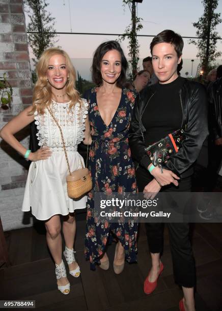 Actors Ilana Becker, Alison Becker and Rebecca Henderson celebrate the launch of truTVs new scripted comedy Im Sorry at Catch LA on June 13, 2017...