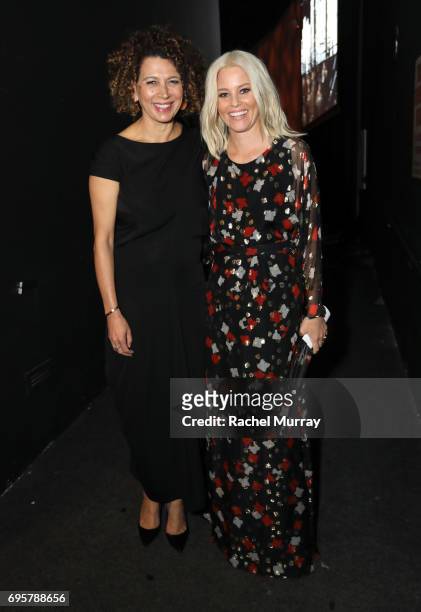 Chairman of Universal Pictures Donna Langley and actress and The Crystal Award for Excellence in Film Honoree Elizabeth Banks, wearing Max Mara,...