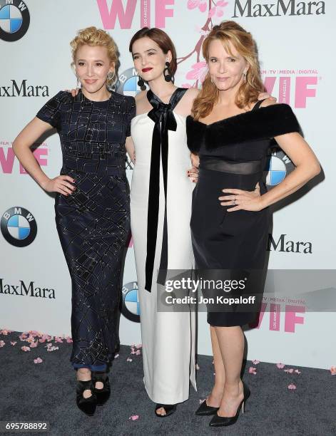 Madelyn Deutch, sister Zoey Deutch and mom Lea Thompson arrive at the Women In Film 2017 Crystal + Lucy Awards Presented By Max Mara And BMW at The...