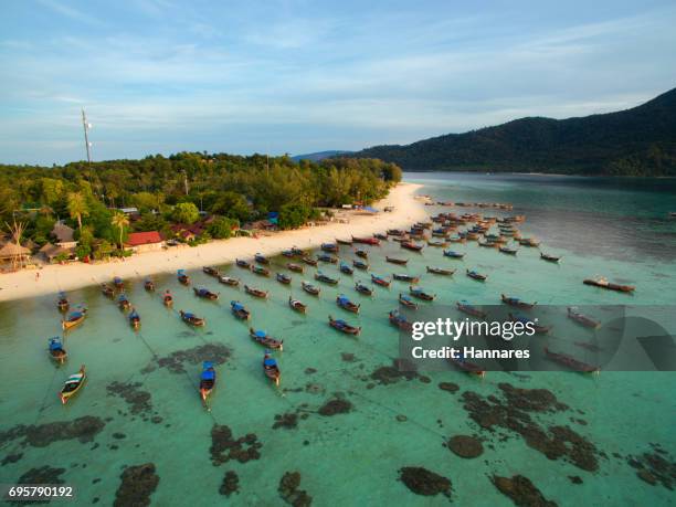 boat line - andaman islands stock pictures, royalty-free photos & images