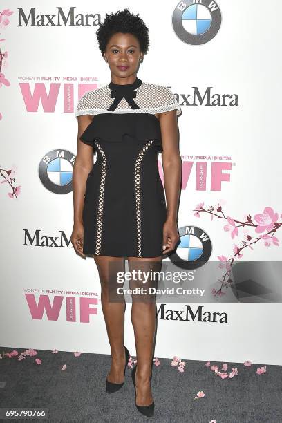 Emayatzy Corinealdi attends the Women In Film 2017 Crystal + Lucy Awards - Arrivals at The Beverly Hilton Hotel on June 13, 2017 in Beverly Hills,...