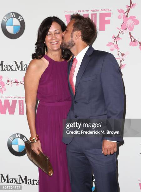 Founding partner Jane Fleming and guest at Women In Film 2017 Crystal + Lucy Awards presented By Max Mara and BMW at The Beverly Hilton Hotel on June...