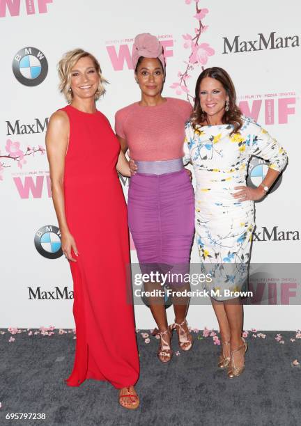 Max Mara Ownership and Brand Ambassador Nicola Maramotti, actress Tracee Ellis Ross, both wearing Max Mara, and President of Women In Film Cathy...