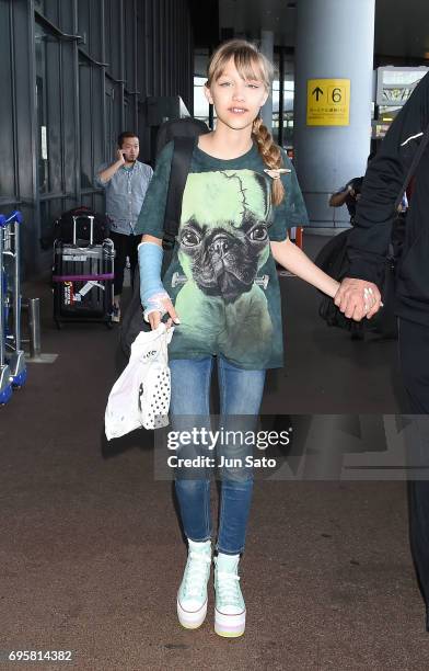 Singer/songwriter Grace VanderWaal is seen upon arrival at Narita International Airport on June 14, 2017 in Narita, Japan.