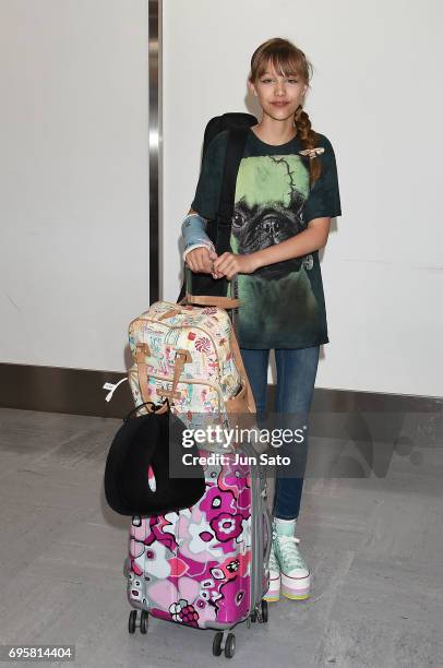 Singer/songwriter Grace VanderWaal is seen upon arrival at Narita International Airport on June 14, 2017 in Narita, Japan.