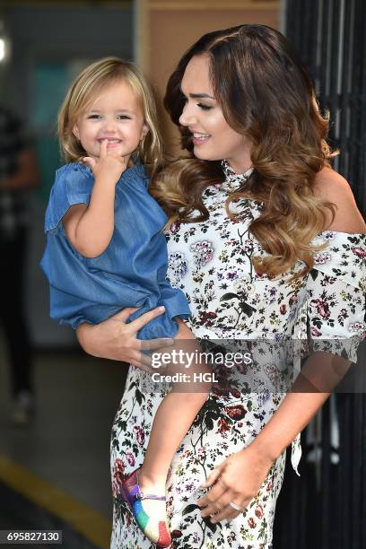 Tamara Eccelstones seen at the ITV Studios wth her daughter Sophia Eccelstone-Rutland on June 14, 2017 in London, England.