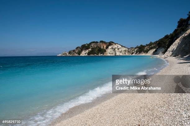 Crystal clear waters of Gidaki beach, Ithaca. Greece. The Greek island is situated in the Ionian Sea off the northeast coast of Kefalonia. Since...