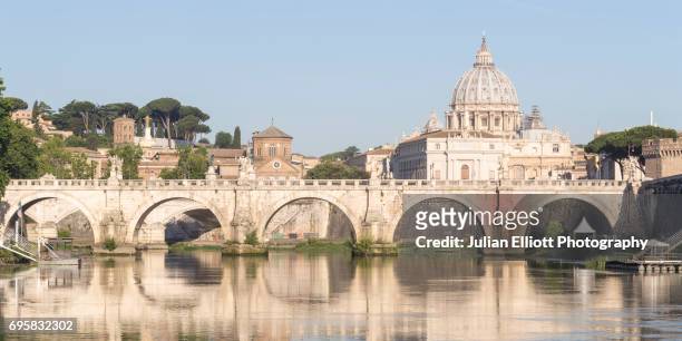 st peter's basilica in the vatican city. - river tiber stock pictures, royalty-free photos & images