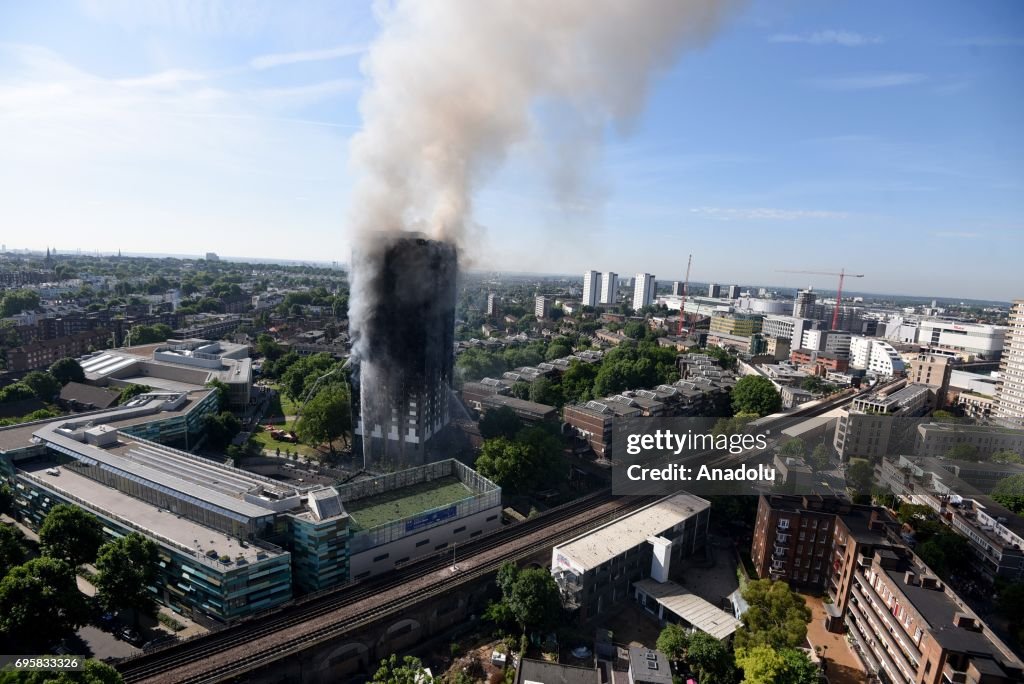 Massive fire breaks out at London apartment building