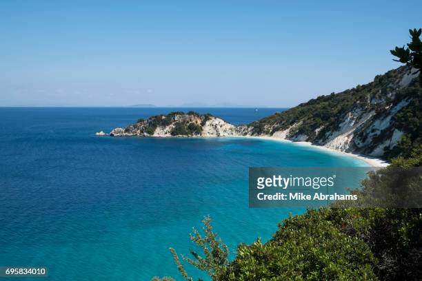 Crystal clear waters of Gidaki beach, Ithaca. Greece. The Greek island is situated in the Ionian Sea off the northeast coast of Kefalonia. Since...