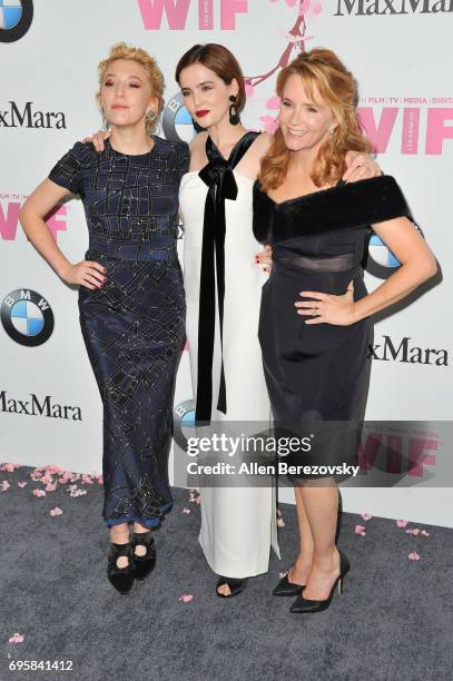 Madelyn Deutch, sister Zoey Deutch and mom Lea Thompson arrive at attends Women In Film 2017 Crystal + Lucy Awards Presented By Max Mara And BMW at...