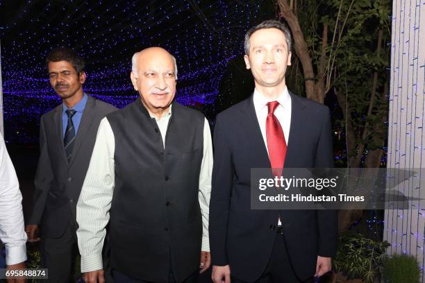 Akbar and Anatoly Kargapolov during the celebration of the National Day of Russia hosted by the Embassy of the Russian Federation, on June 12, 2017...