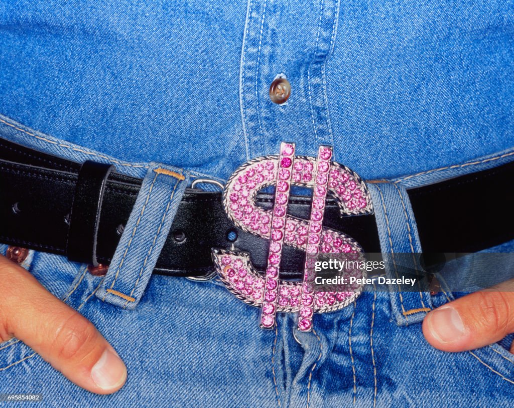 Dollar bling belt buckle