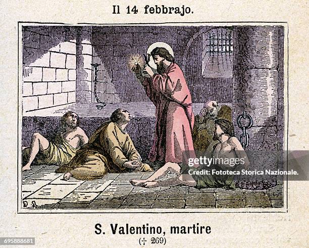 Saint Valentine Bishop of Terni and Martyr. According to tradition, he died by beheading under Aurelian, at 97, after torture. He was imprisoned for...