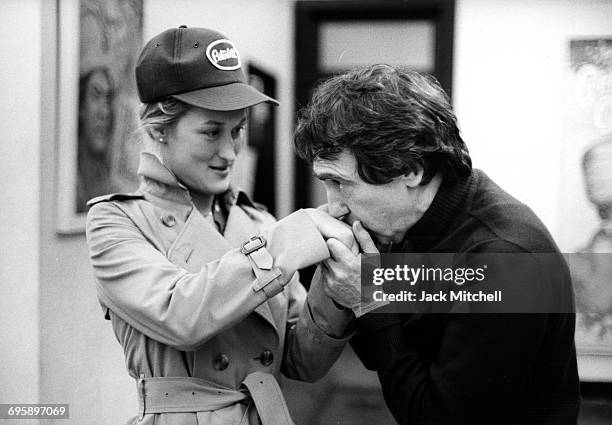 Meryl Streep, at the Public Theater with founder Joseph Papp, January 1979.