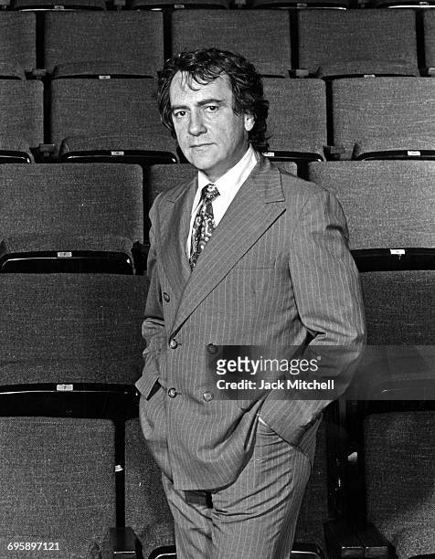 Theatrical producer Joseph Papp photographed at The Public Theater in New York City in 1972. .