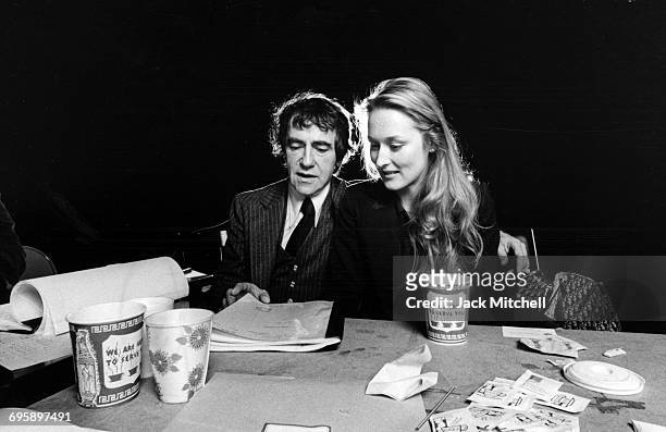 Meryl Streep, at the Public Theater with founder Joseph Papp, January 1979.
