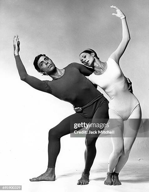 Dancer/choreographer Paul Taylor and dancer Bettie de Jong performing "Public Domain" in 1968. .