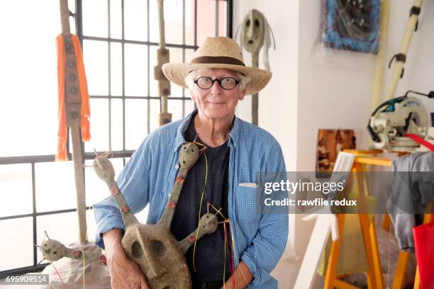 an artist in his studio - seulement des hommes seniors photos et images de collection