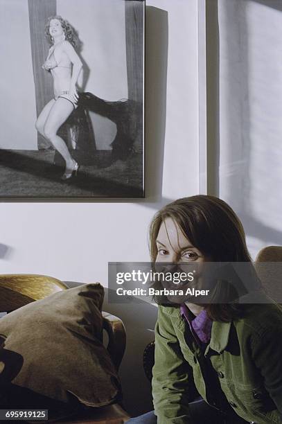 American actress, writer and comedian Tina Fey in her office in the Rockefeller Center, New York City, USA, 12th November 2001.