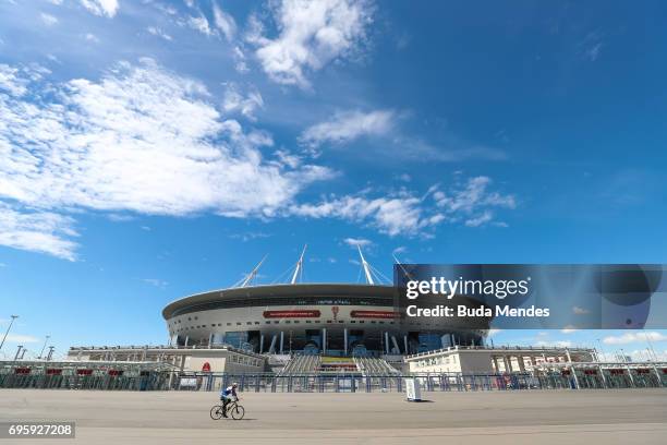 General view of the Saint Petersburg Stadium on Krestovsky Island. The stadium is to host matches of the 2017 FIFA Confederations Cup on June 14,...