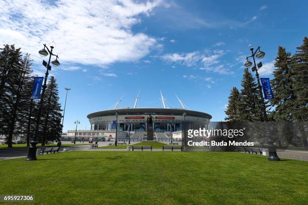 General view of the Saint Petersburg Stadium on Krestovsky Island. The stadium is to host matches of the 2017 FIFA Confederations Cup on June 14,...