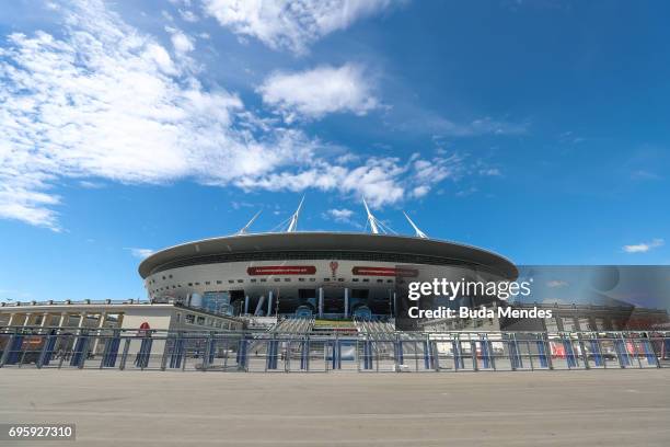 General view of the Saint Petersburg Stadium on Krestovsky Island. The stadium is to host matches of the 2017 FIFA Confederations Cup on June 14,...