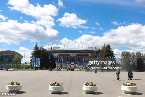 General view of the Saint Petersburg Stadium on Krestovsky Island. The stadium is to host matches of the 2017 FIFA Confederations Cup on June 14,...