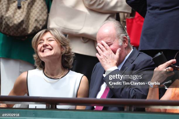 French Open Tennis Tournament - Day Fifteen. Juan Carlos of Spain at the Rafael Nadal of Spain against Stan Wawrinka of Switzerland Men's Singles...