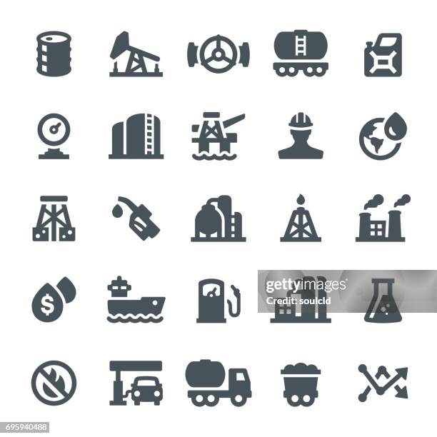 oil industry icons - storage tank stock illustrations