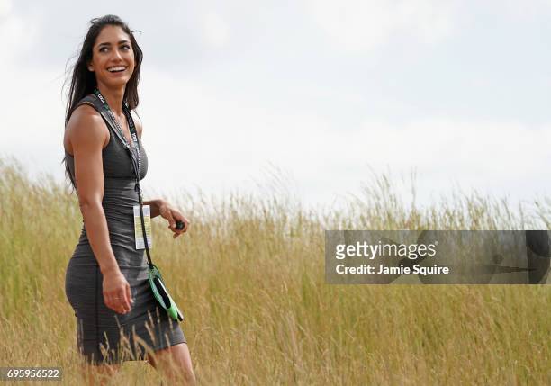 Allison Stokke walks through the course during a practice round prior to the 2017 U.S. Open at Erin Hills on June 14, 2017 in Hartford, Wisconsin.