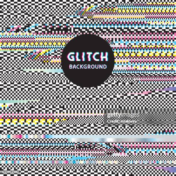 glitch background - tv screen noise stock illustrations