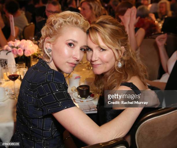 Actress/writer Madelyn Deutch and director Lea Thompson, wearing Max Mara, attend the Women In Film 2017 Crystal + Lucy Awards presented By Max Mara...