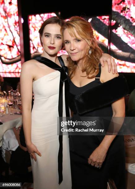 Actress Zoey Deutch and director Lea Thompson, both wearing Max Mara, atend Women In Film 2017 Crystal + Lucy Awards presented By Max Mara and BMW at...