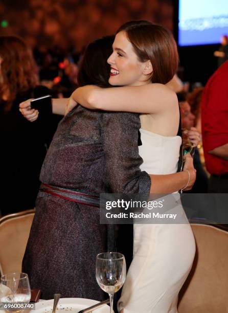 Actress Zoey Deutch, wearing Max Mara, attends the Women In Film 2017 Crystal + Lucy Awards presented By Max Mara and BMW at The Beverly Hilton Hotel...